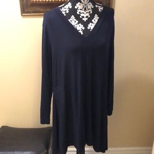 💓Comfy V-Neck knit long sleeve asymmetrical tunic + pockets